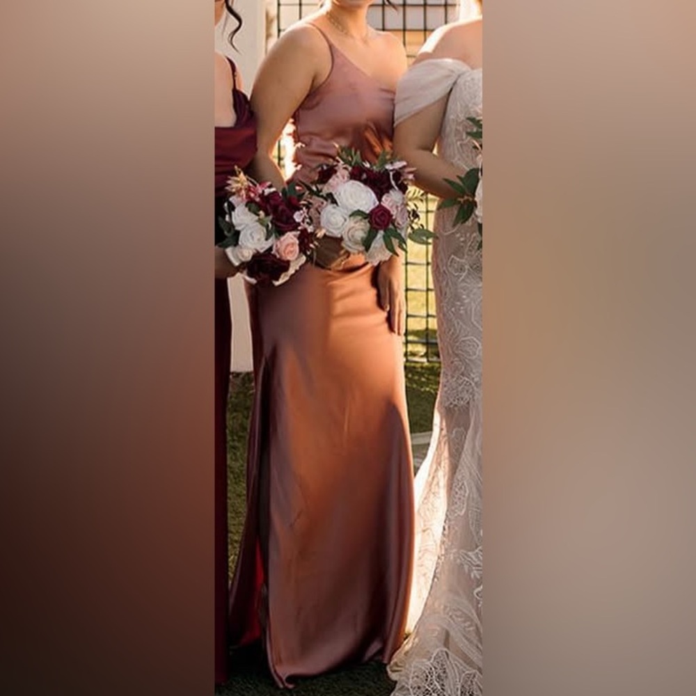 Revelry Satin Mauve Maxi Dress